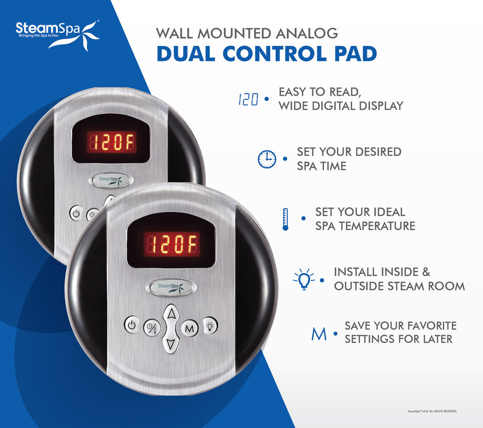 Steamspa Royal Control Kit, Brushed Nickel