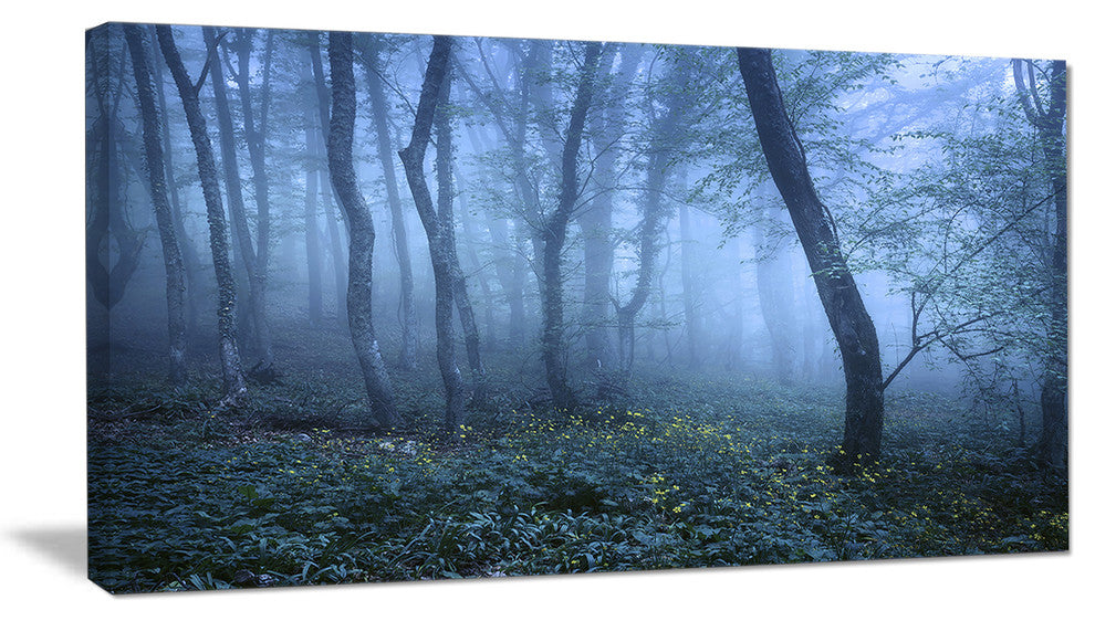 "Trail Through Blue Fall Forest" Photograph Print, 1 Panel