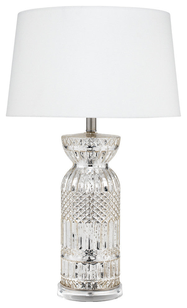 Isla Glass Table Lamp, Silver