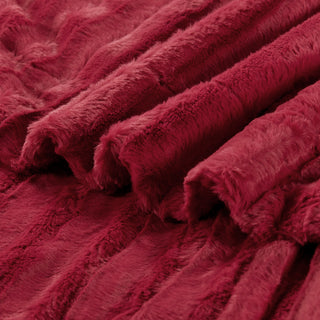 Derby Double Sided Faux Fur Throw Blanket, Chili Pepper