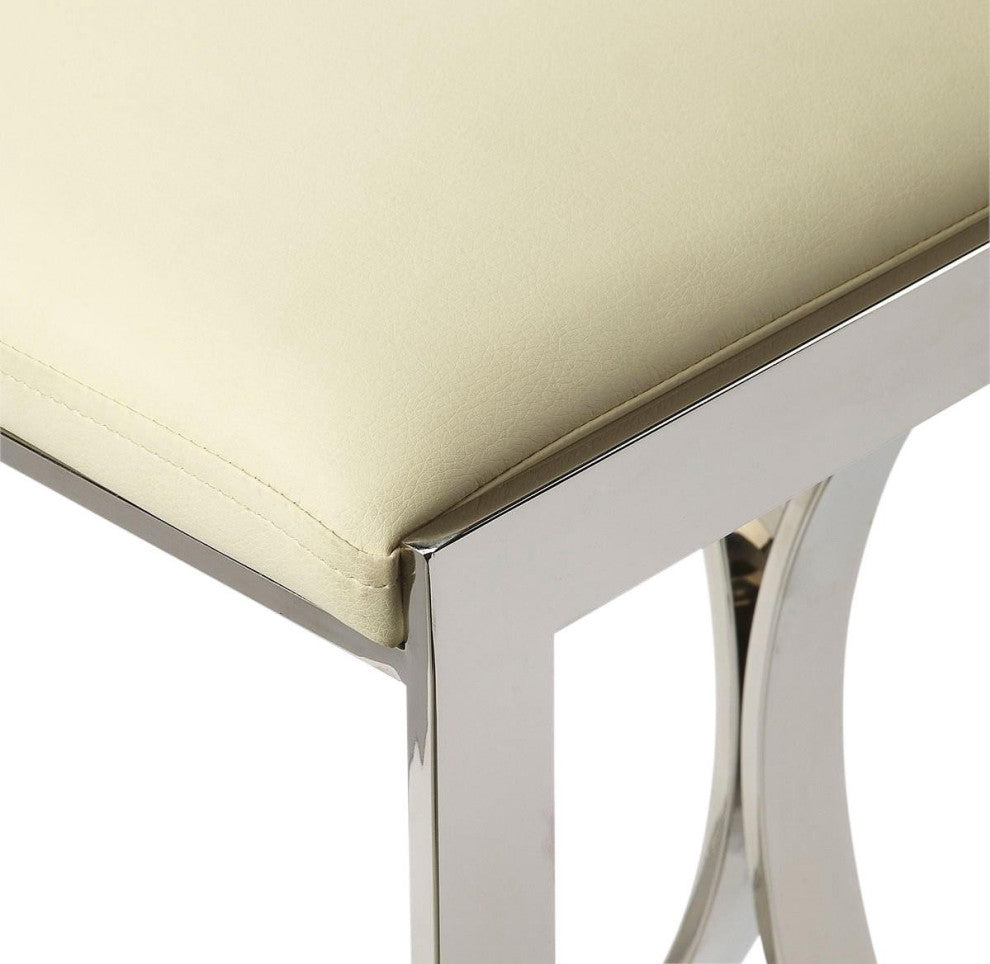 Contemporary Silver Backless Counter Stool