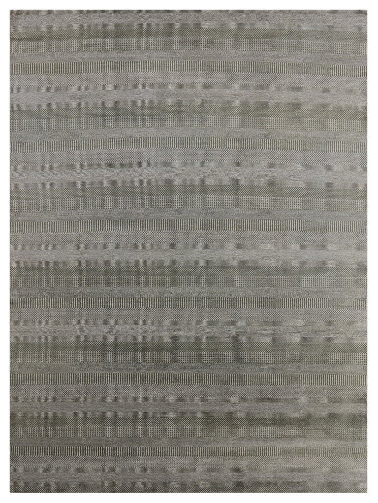 Savannah Grass Hand Knotted Wool and Silk Rug 9' 0" X 12' 3" Q12004