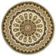 6" Round Brown Medallion Area Rug