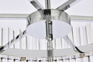 Home Living 36" 3 Tiers Crystal Round Chandelier Light, Chrome