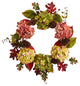 Nearly Natural W1225 25 Autumn Hydrangea and Pinecones Fall Artificial Wreath