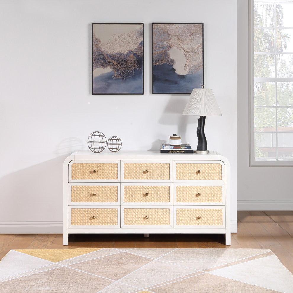 Siena Bedroom Furniture, White, Dresser