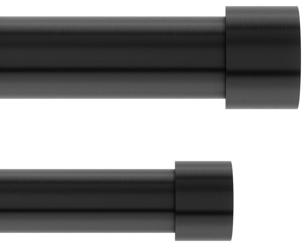 Umbra Cappa 1" Double Curtain Rod, 120-180", Brushed Black