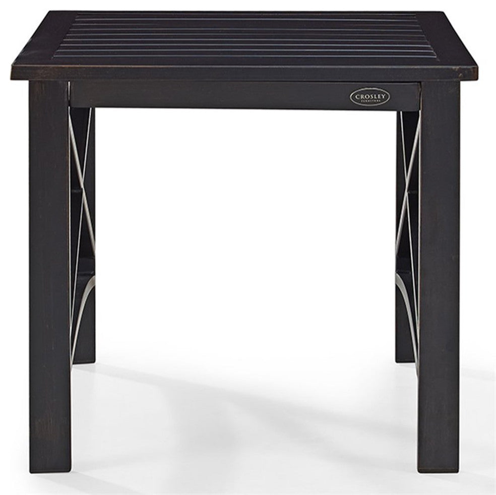 Crosley Furniture Kaplan Metal Patio End Table in Oil Rubbed Bronze