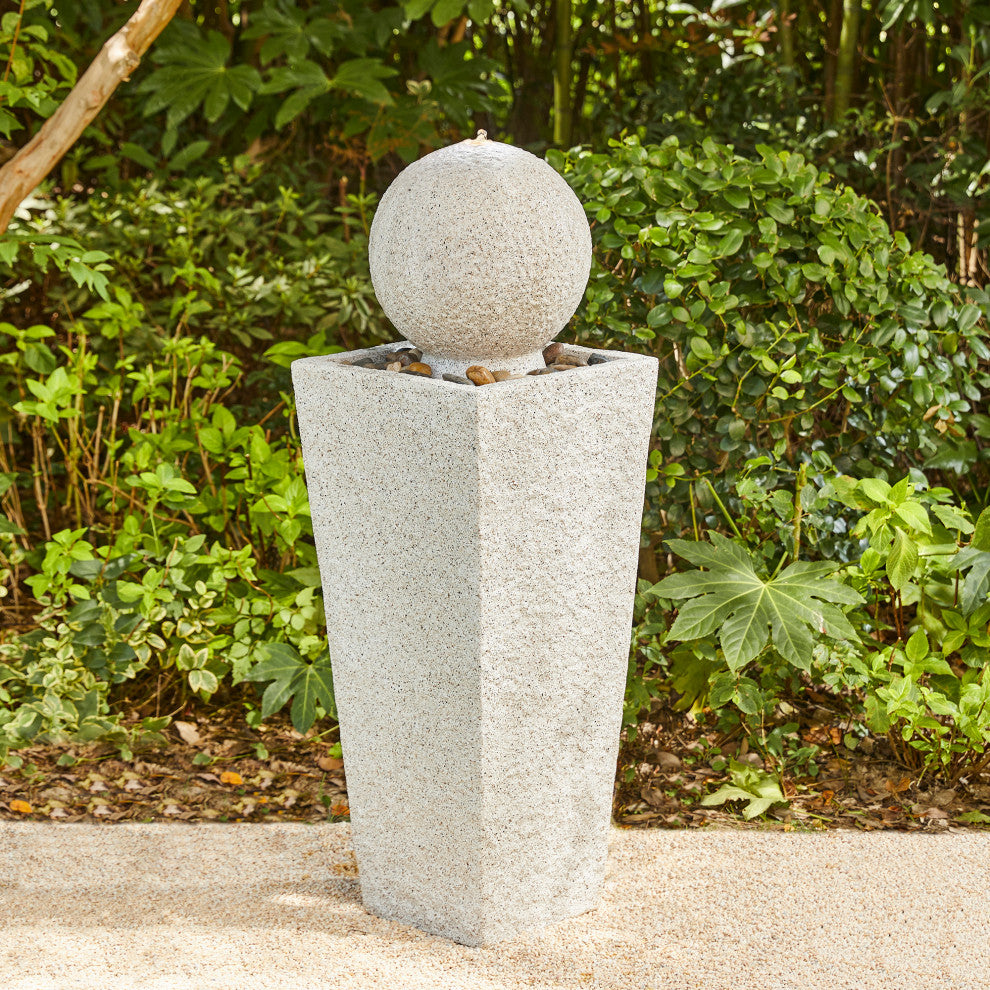 Faux Terrazzo Polyresin Outdoor Fountain
