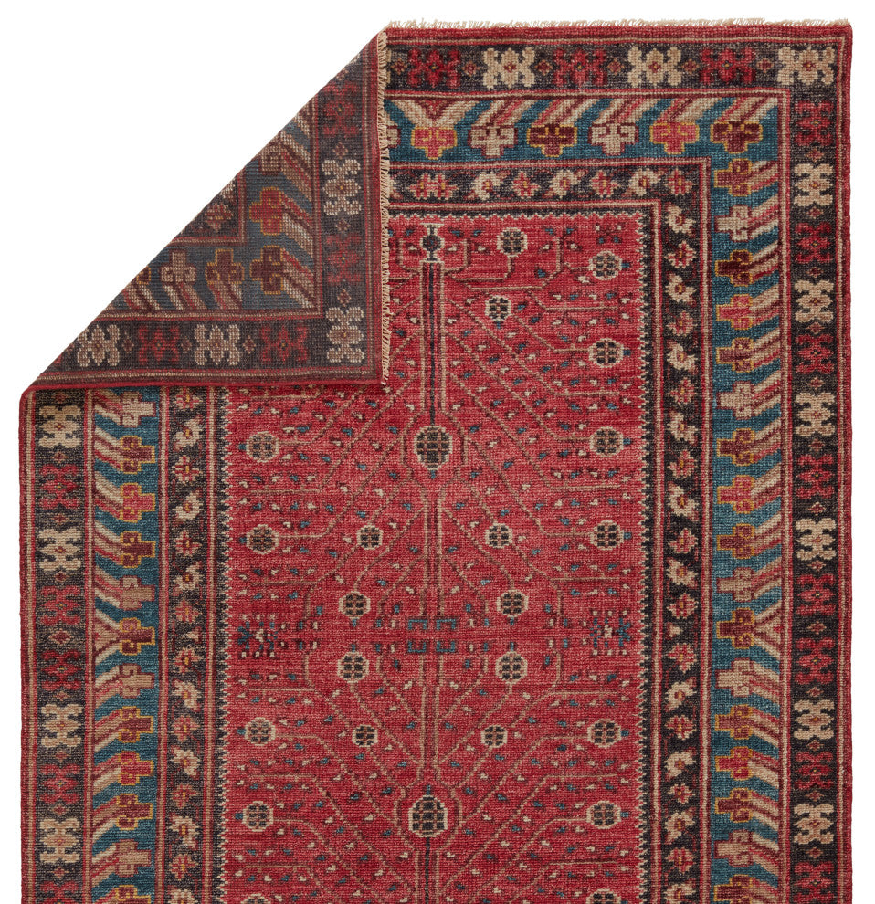 Jaipur Living Donte Hand-Knotted Oriental Red/ Blue Area Rug, 10'x14'