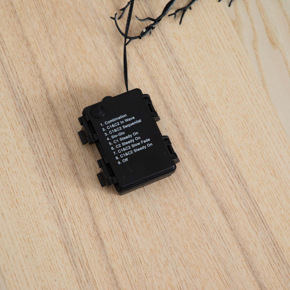 23in. Pre-Lit Halloween Black Fall Wreath With 60 Orange and Purple LED Lights