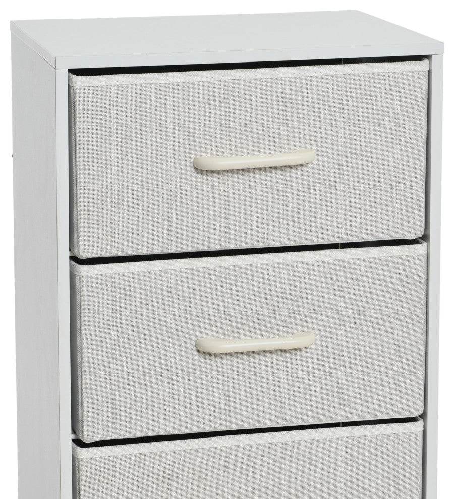 Dresser Tower Chest of Drawers Scandinavian White With 4 White Strorage Drawers