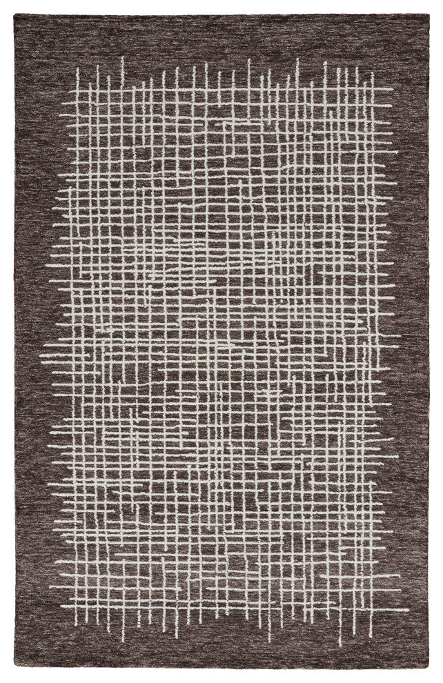 Weave & Wander Carrick Architectural Rug, Brown, 8'x10'