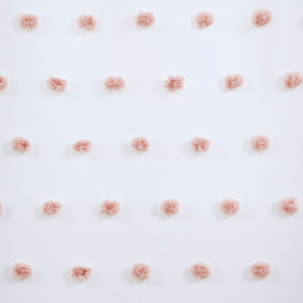 Intelligent Design Sophie Casual Pom-Pom Window Panel, Blush, 50x63"