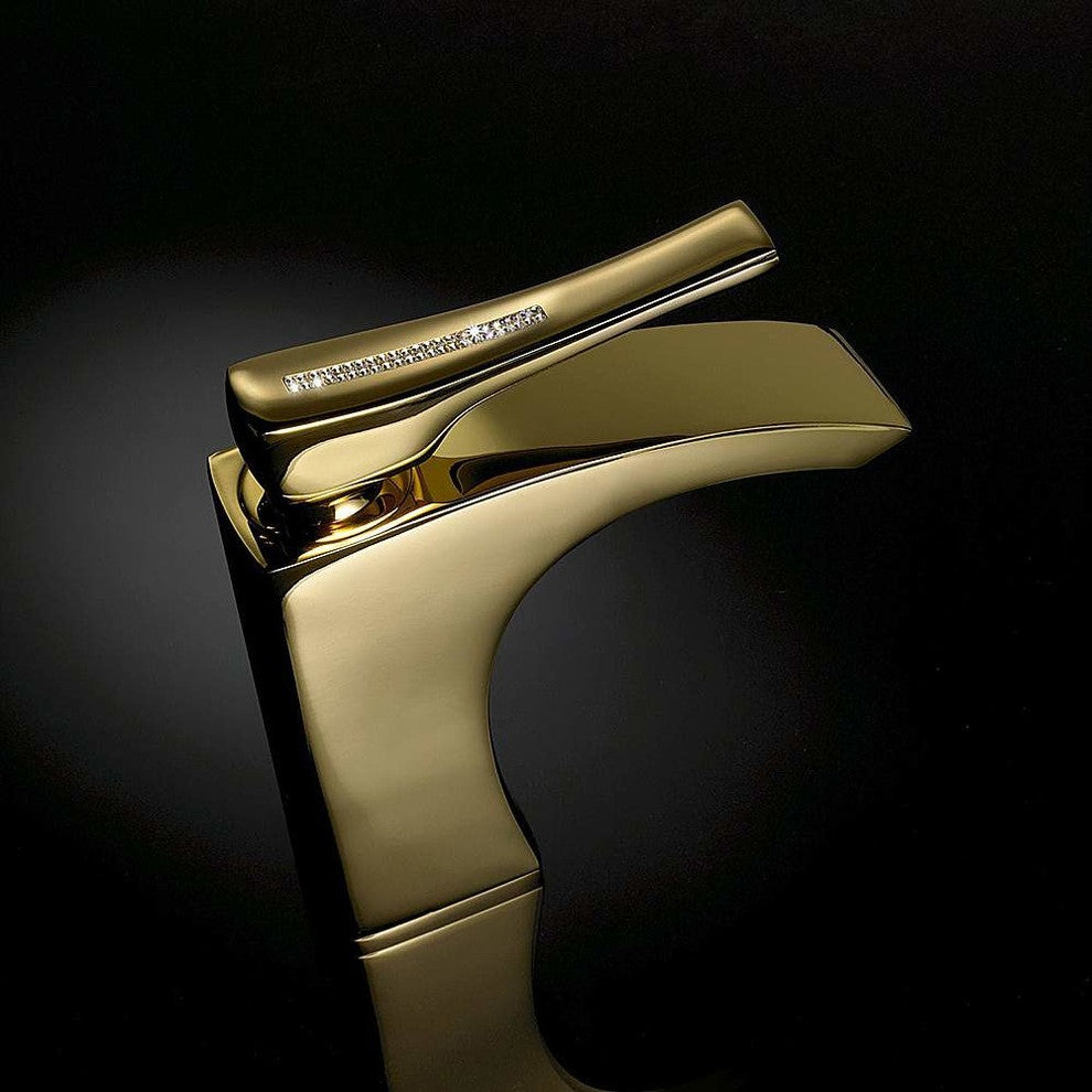 Skip Diamond Luxury Faucet with Swarovski Crystals, Polished Gold
