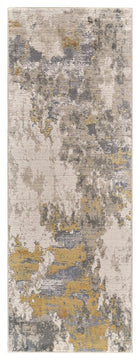 Weave & Wander Vanhorn Contemporary Watercolor Rug, Gold/Birch, 2'10"x7'10"