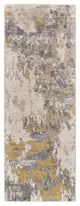 Weave & Wander Vanhorn Contemporary Watercolor Rug, Gold/Birch, 2'10"x7'10"