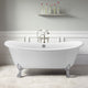 67 in Acrylic Freestanding Bathtub With Clawfoot, Contemporary Soaking Tub, White