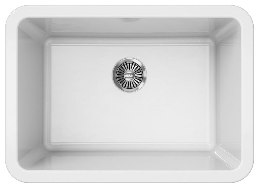 LaToscana 27'' Undermount or Drop-In Fireclay Sink, White