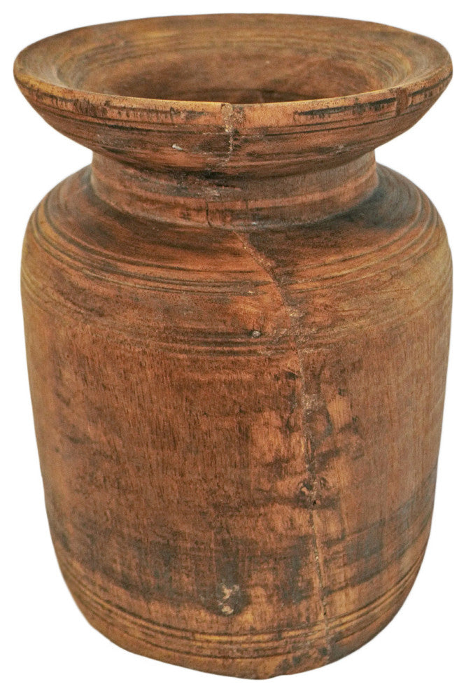 Consigned Old India Wood Pot 19