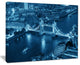 "Blue London Night" Aerial View Cityscape Canvas Print20"x12"