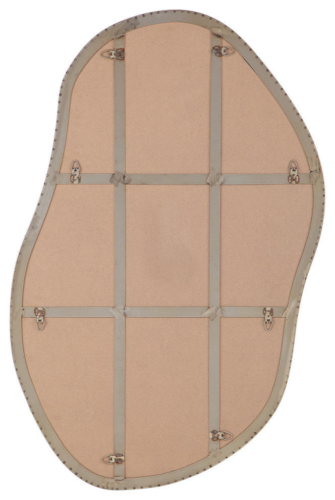 Noria 45" Tall Irregular Rectangular Oval Mirror, Burnished Brass
