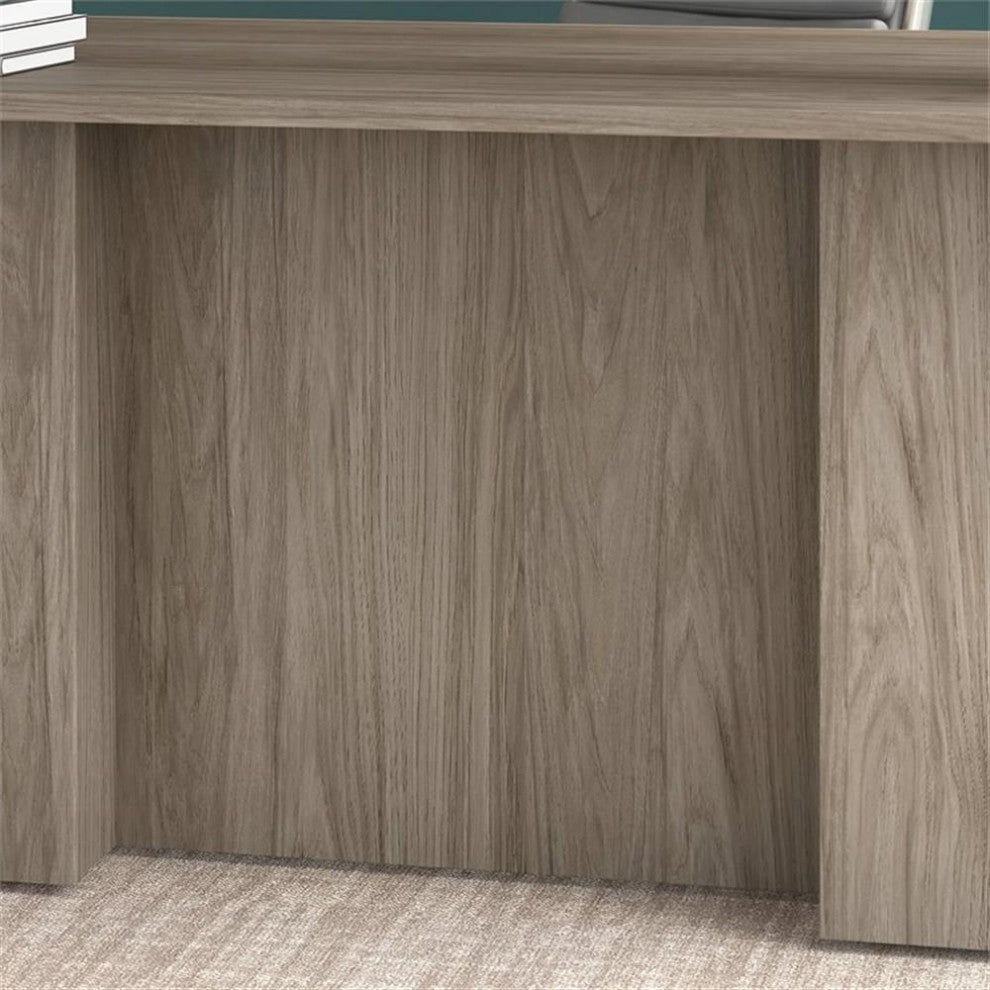 Office 500 Height Adjustable U Shaped Desk in Modern Hickory - Engineered Wood