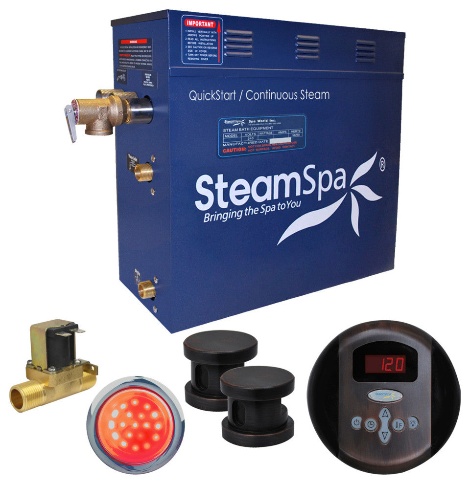 10.5KW QuickStart Acu-Steam Bath Generator,Built-in Auto Drain,Oil Rubbed Bronze