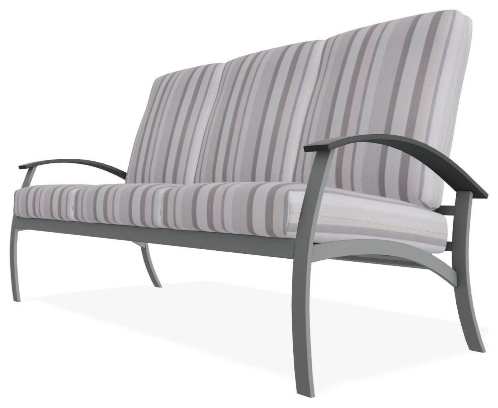 Belle Isle Cushion 3-Seat Outdoor Sofa, Sensory Dove/Graphite