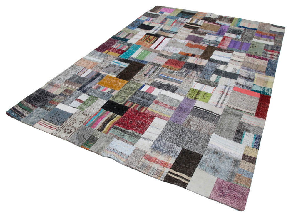 Rug N Carpet - Handmade Anatolian 6' 6'' x 9' 11'' Tribal Patchwork Kilim Rug