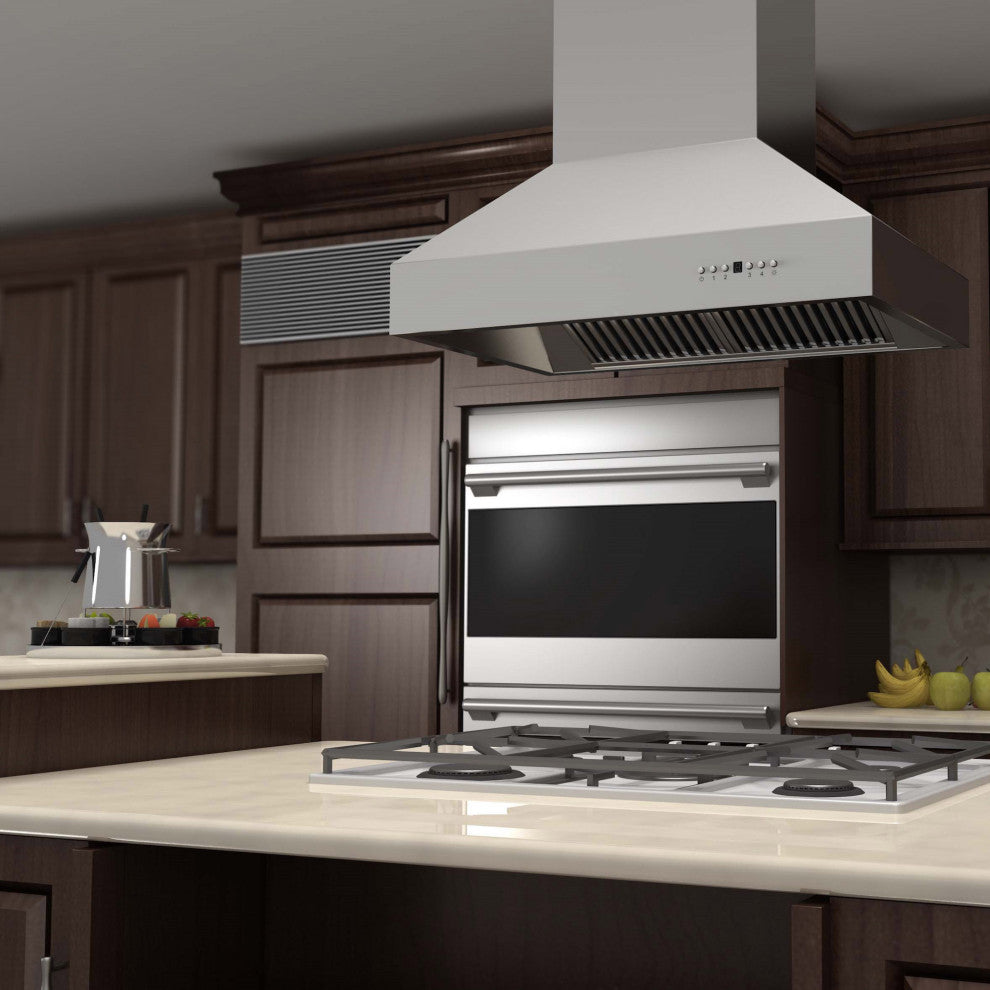ZLINE 36 in. Outdoor Island Mount Range Hood, Stainless Steel, 697i-304-36
