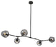 Textured Smoke Glass Shade Light Fixture, Black
