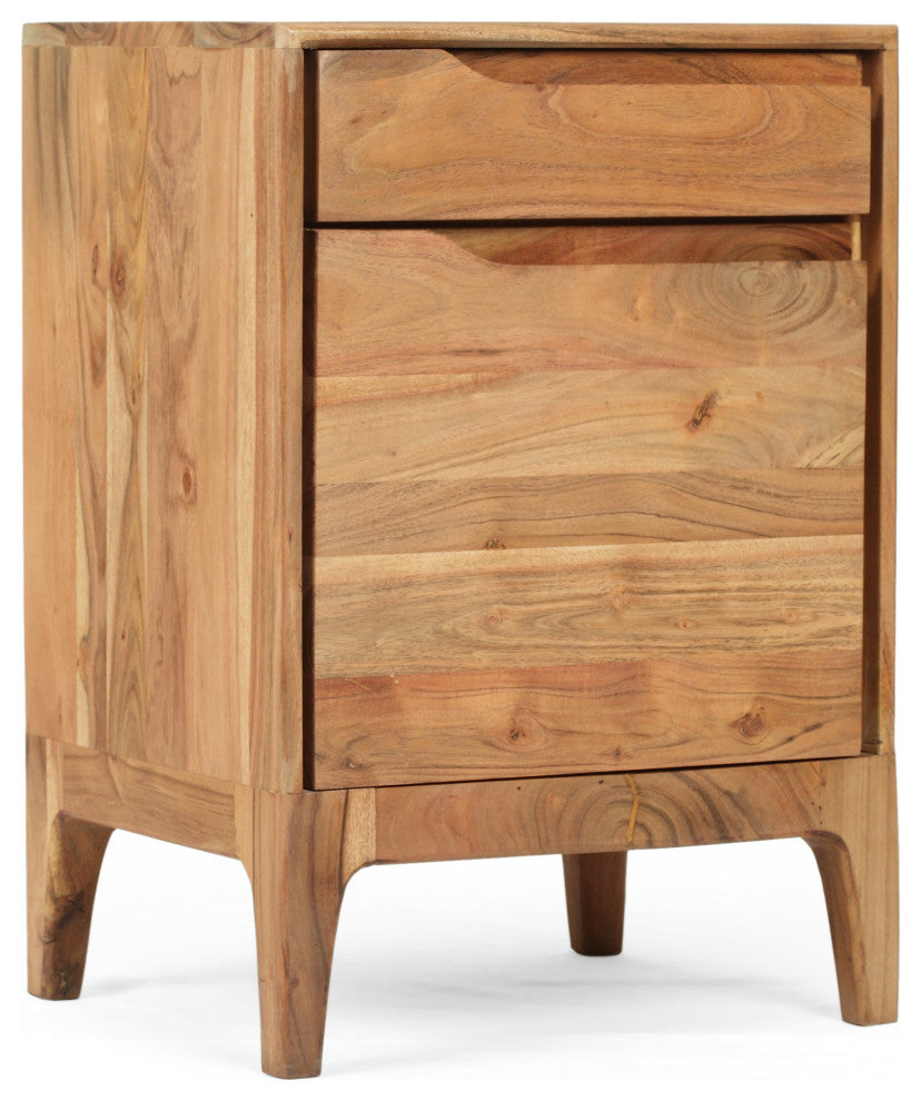 Letitia Modern Handcrafted Acacia Wood Side Table