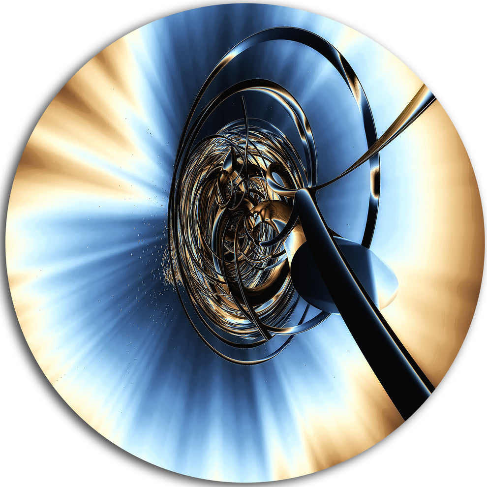 Fractal 3D Tangled Knot, Abstract Art Round Metal Wall Art, 36"
