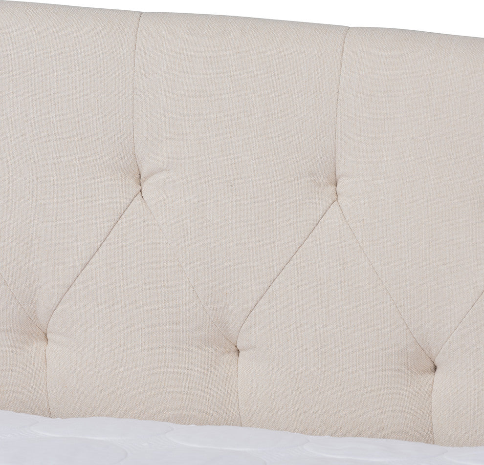 Qintal Fabric Upholstered Queen Size Daybed, Beige
