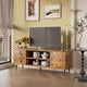 Mid-Century Modern TV Stand with Storage Cabinet and Open Shelves