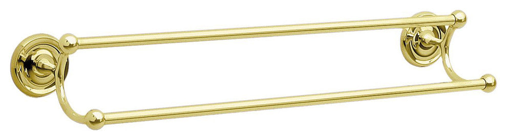 Villa Double Towel Rail Polished Brass