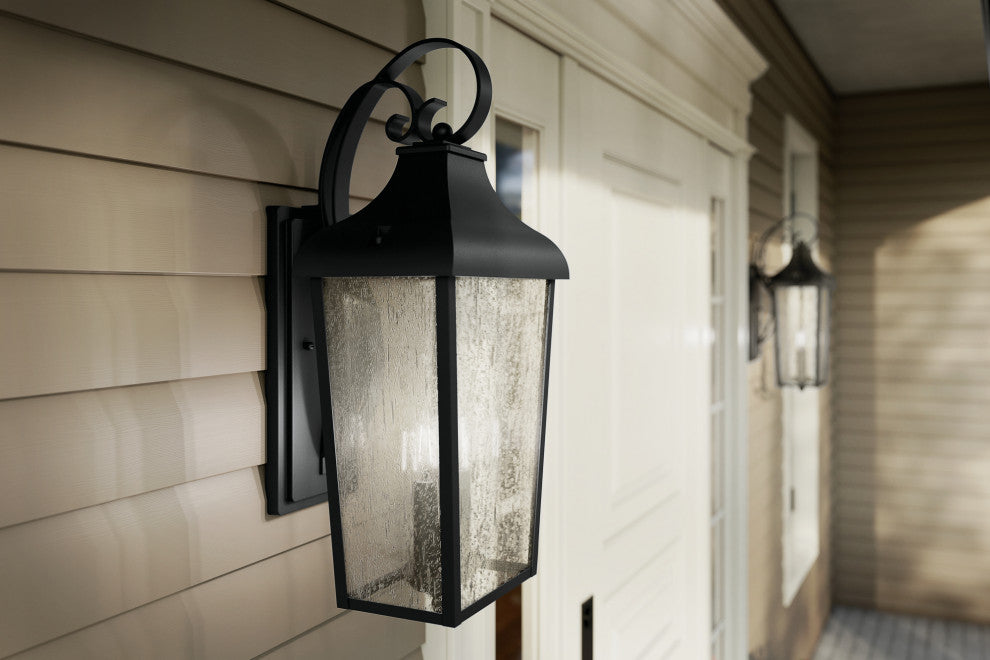 21.5" 2-Light Outdoor Wall Light With Clear Water Glass