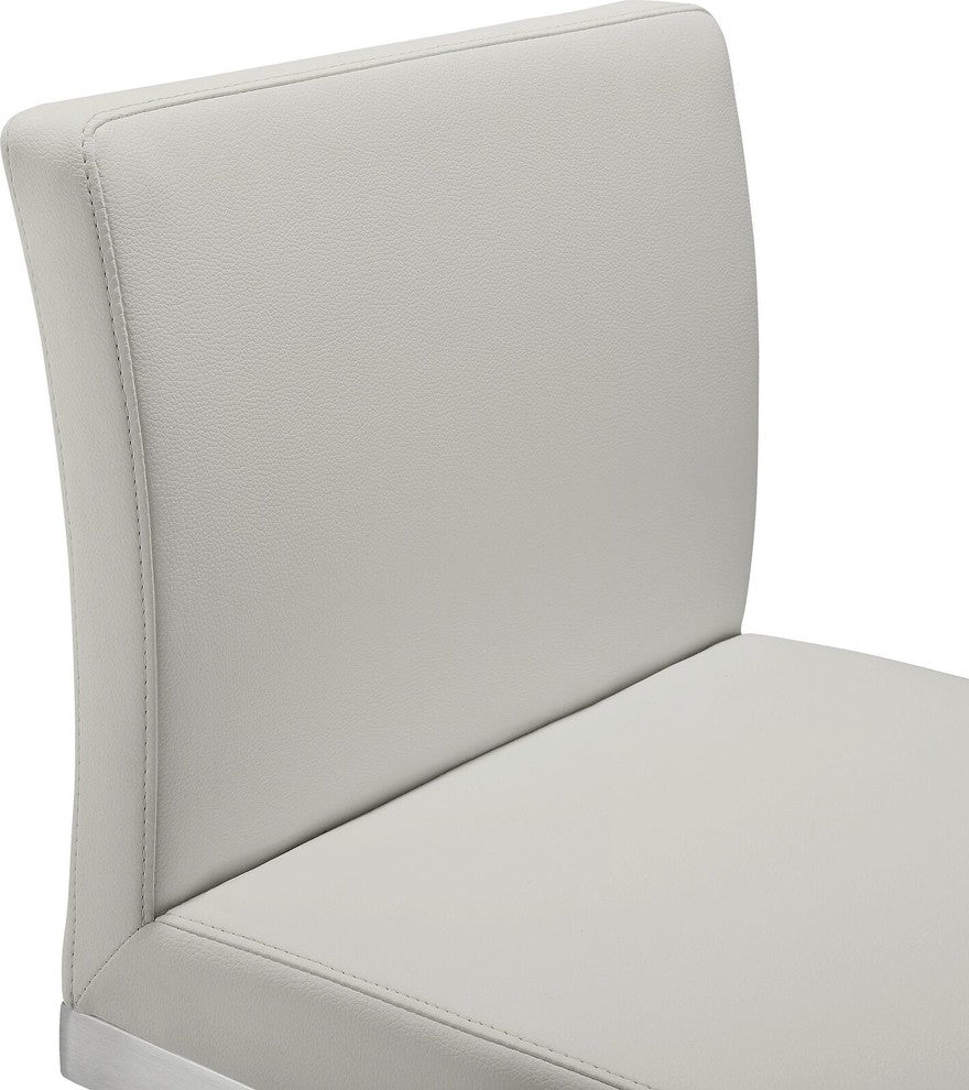 Parma Light Grey Stainless Steel Counter Stool (Set of 2) - Grey
