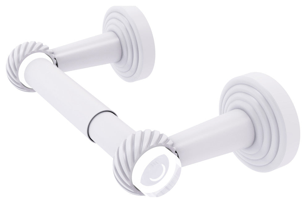 Pacific Beach 2-Post Toilet Tissue Holder with Twist Accents, Matte White