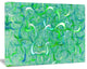 Green Watercolor Fractal Pattern, Abstract Art on Canvas, 40x30