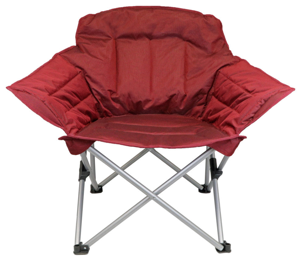 Guidesman Padded Folding Club Chair for Camping Recreation and Dorms, Red