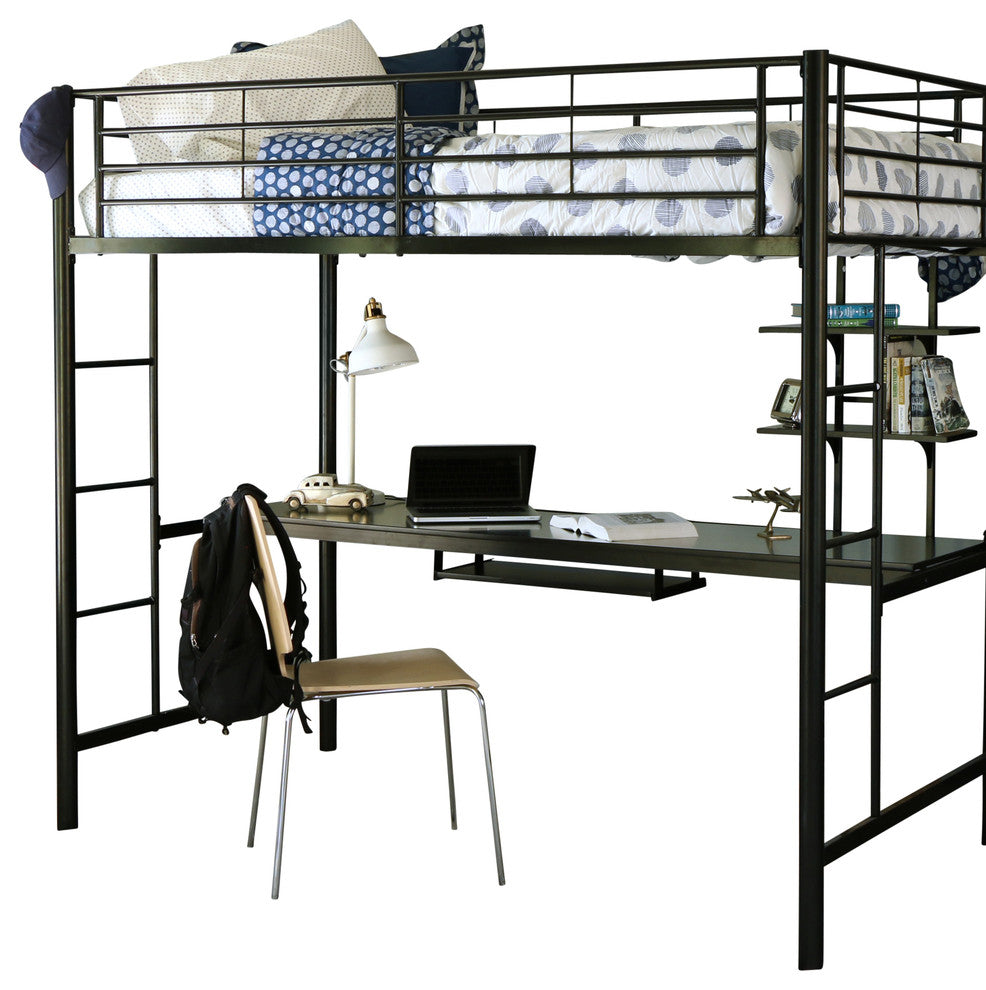 Sanders Twin Size Workstation Loft Bed Black