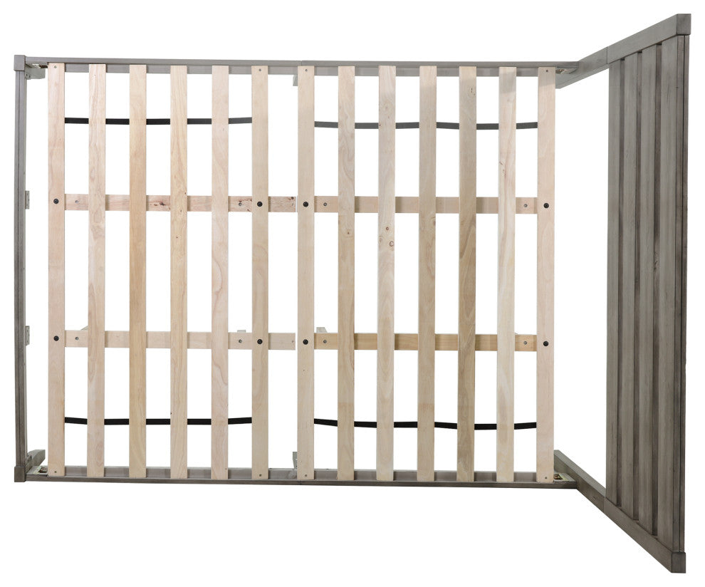 Kenley Queen Size Bed With Headboard, Gray Finish, Natural