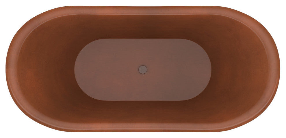 Banten 68" Handmade Copper Double Slipper Flatbottom Non-Whirlpool Bathtub