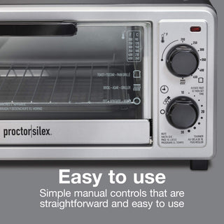 4 Slice Countertop Toaster Oven, Multi-Function with Bake, Toast and Broiler