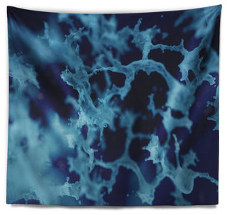 Cloudy Abstract Blue Texture Abstract Wall Tapestry, 60"x50"