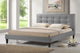 Quincy Gray Linen Platform Bed, Queen Size