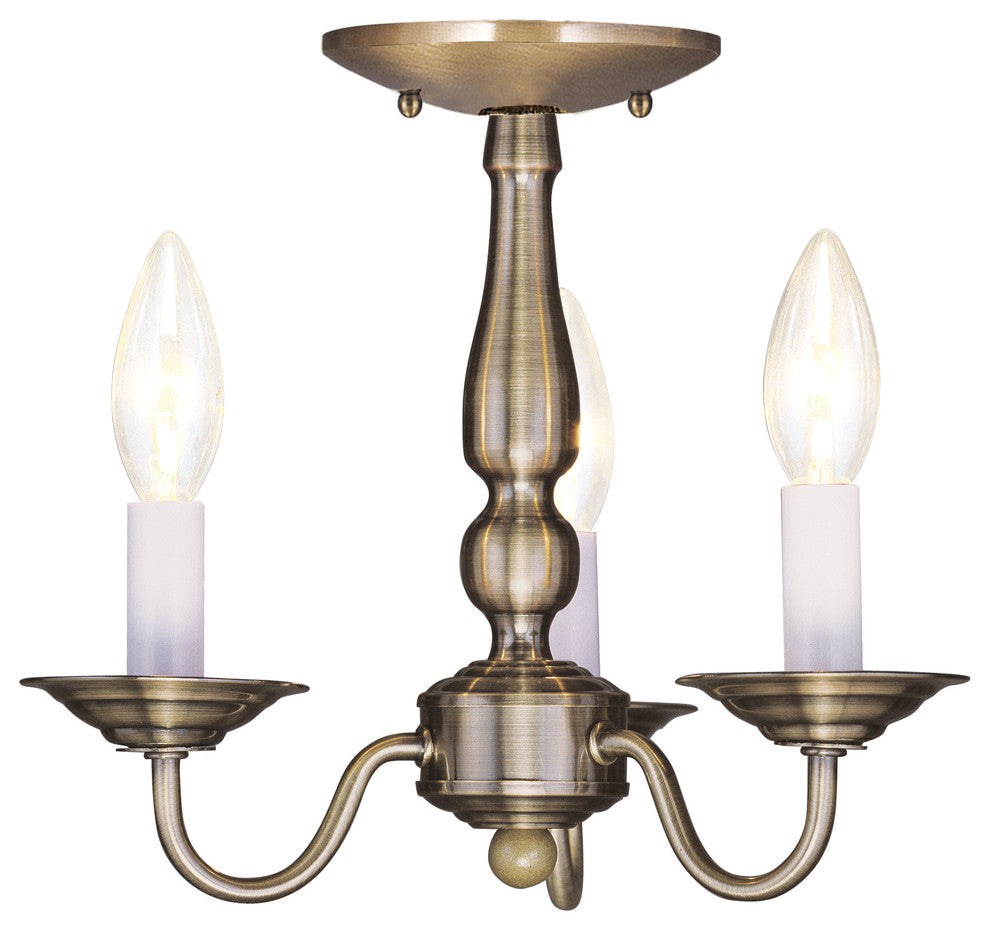 Williamsburgh Convertible Chain-Hang and Ceiling Mount, Antique Brass
