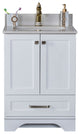 Livia Collection 24" Bath Vanity Quartz Top and Ceramic Sink, White, 24"